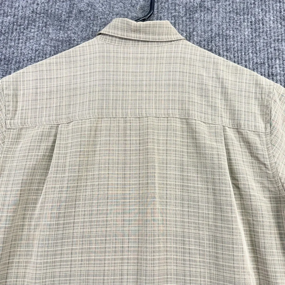 5.11 Tactical Shirt Mens Medium Beige Plaid Mesh Lined Short Sleeve Button Up